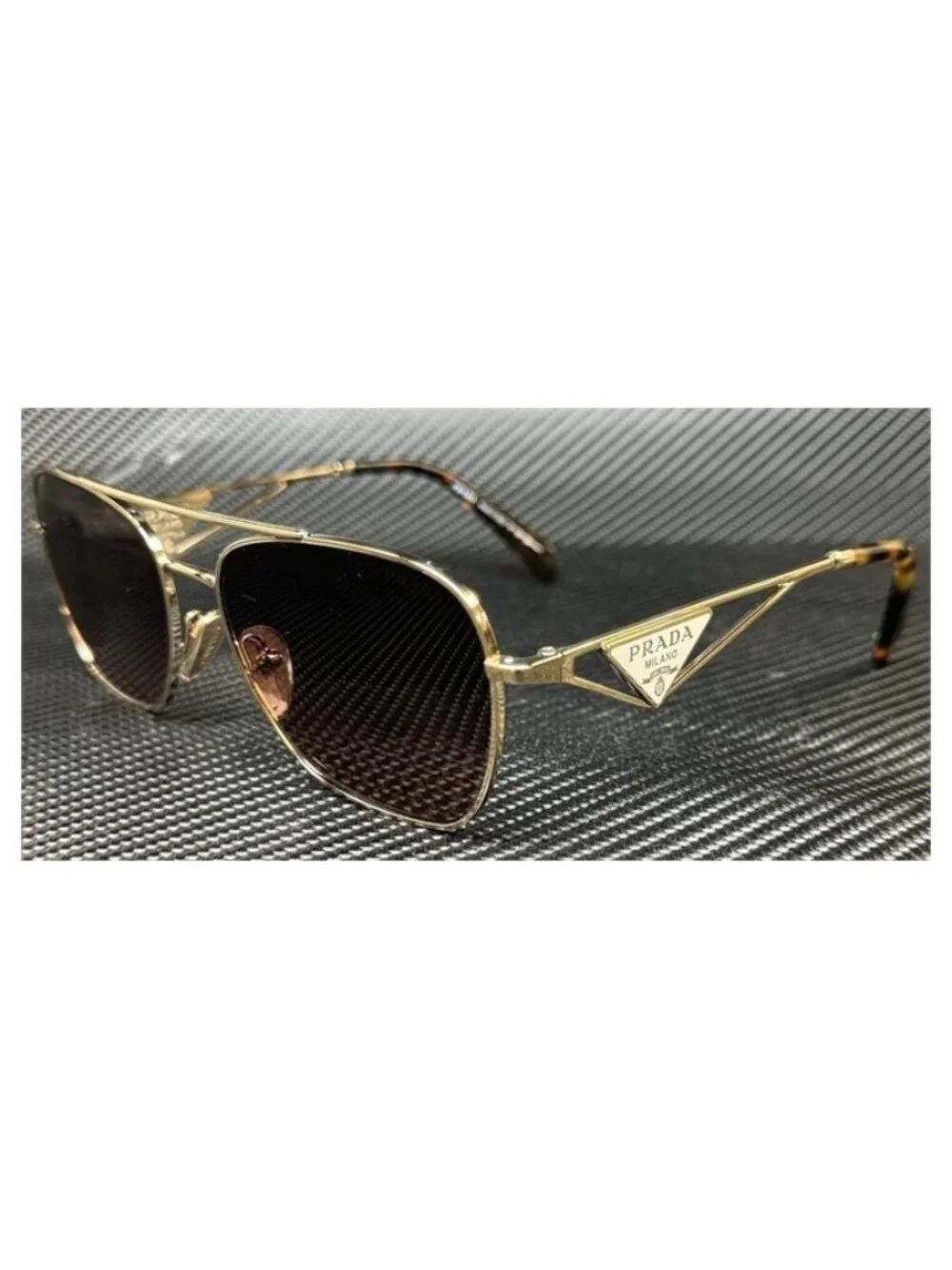 New PRADA Women Pale Gold Sunglasses 59-17-140